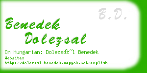 benedek dolezsal business card